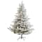 6ft. Pre-Lit Flocked Fraser Fir Artificial Christmas Tree with Warm White LED Lights